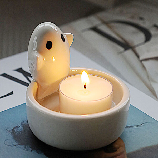 Ceramic Ghost Candle Holder