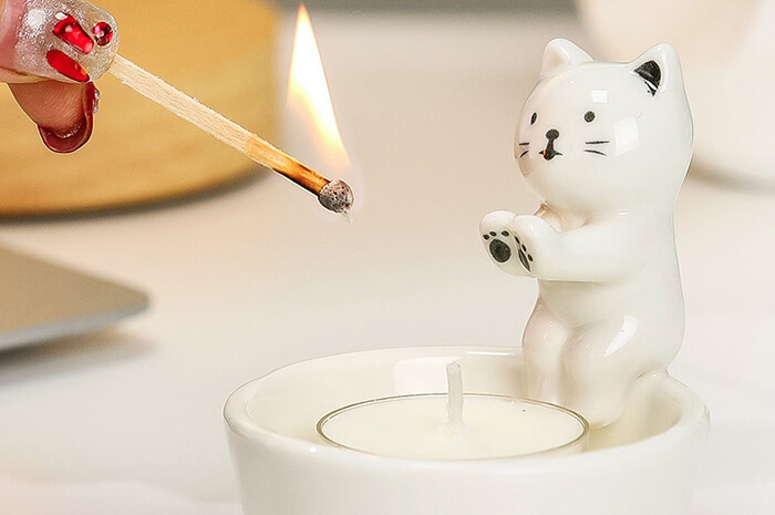 Cute Cat Candle Holder