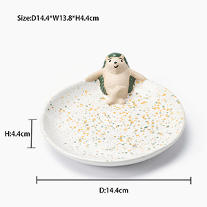 Modern Minimalist Ceramic Hedgehog Jewellery Tray