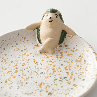 Modern Minimalist Ceramic Hedgehog Jewellery Tray