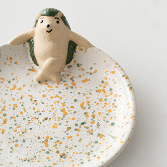 Modern Minimalist Ceramic Hedgehog Jewellery Tray
