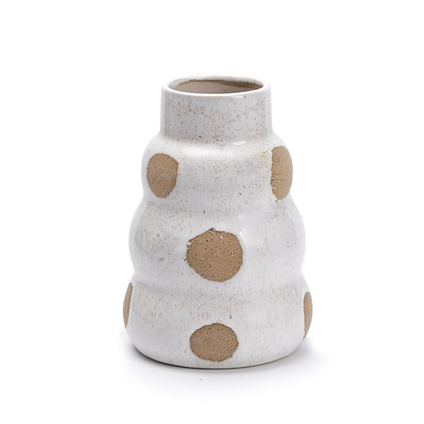 White Ceramic Boho Vase