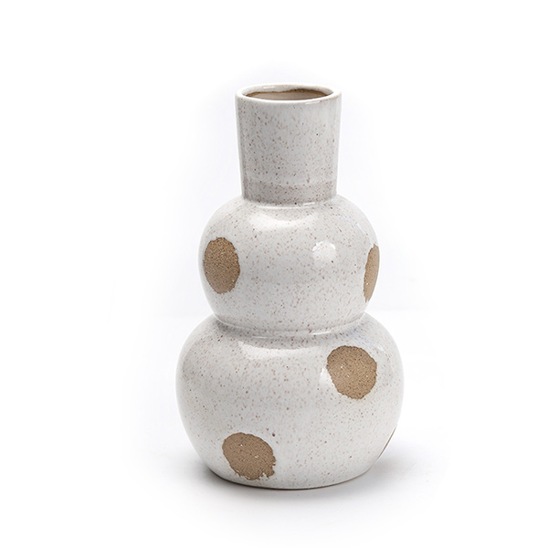 White Ceramic Boho Vase