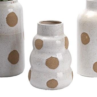 White Ceramic Boho Vase