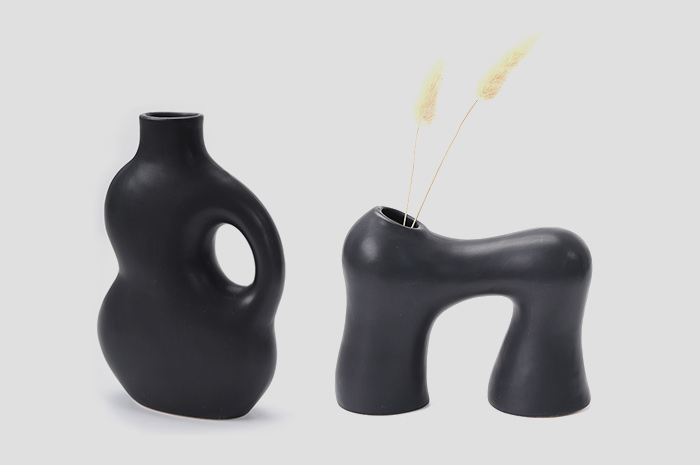 Scandinavian Round Hollow Ceramic Vase