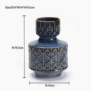 Luxury Embossed Vintage Ceramic Vase