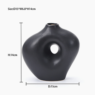Scandinavian Round Hollow Ceramic Vase