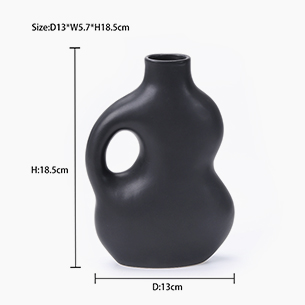 Scandinavian Round Hollow Ceramic Vase