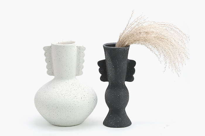 Black and White Antique Ceramic Vase